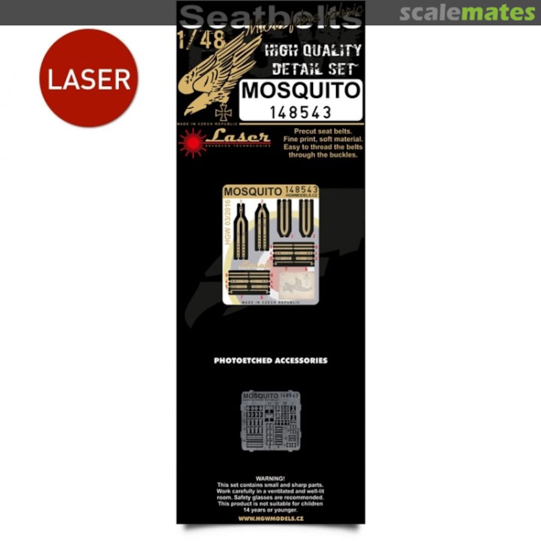 Boxart de Havilland Mosquito - PE & Fabric Seat Belts 148543 HGW Models Boxart de Havilland Mosquito - PE & Fabric Seat Belts 148543 HGW Models