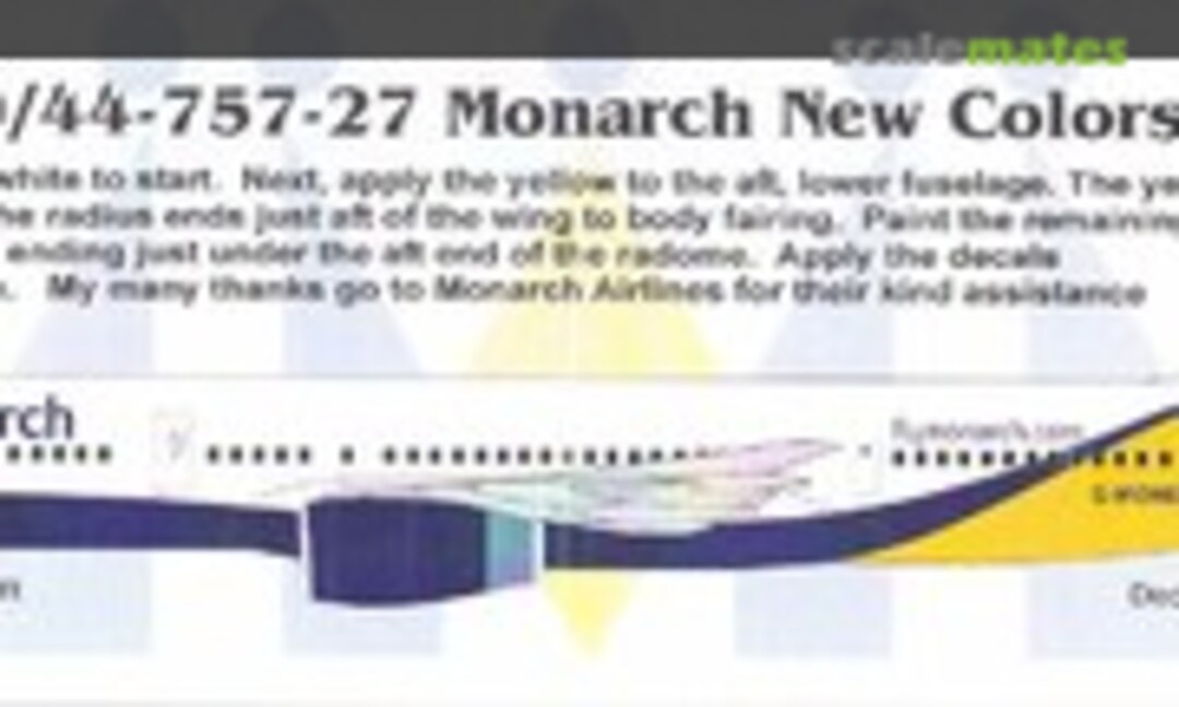 1:144 Monarch New Colors 757's (Draw Decal 44-757-27) 44-757-27