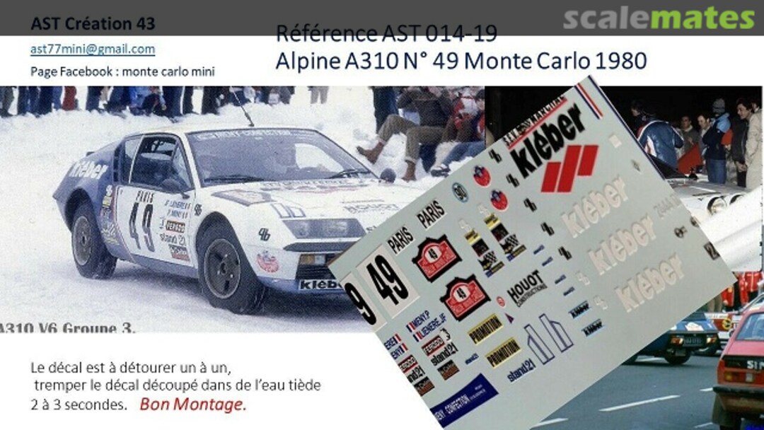 Boxart Alpine-Renault A310 V6 [2444 QN 88] "Kléber" AST 014-19 AST Création 43