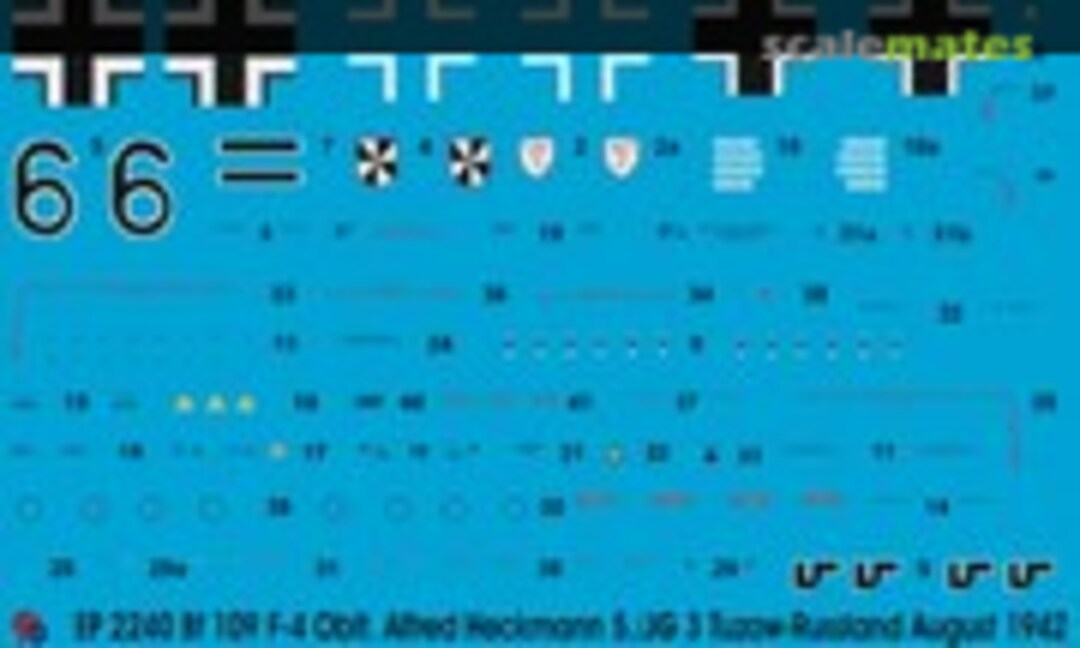 1:72 Bf 109 F-4 Oblt. Alfred Heckmann 5./JG 3 Tuzow-Russland August 1942 (Peddinghaus-Decals EP 2240) EP 2240