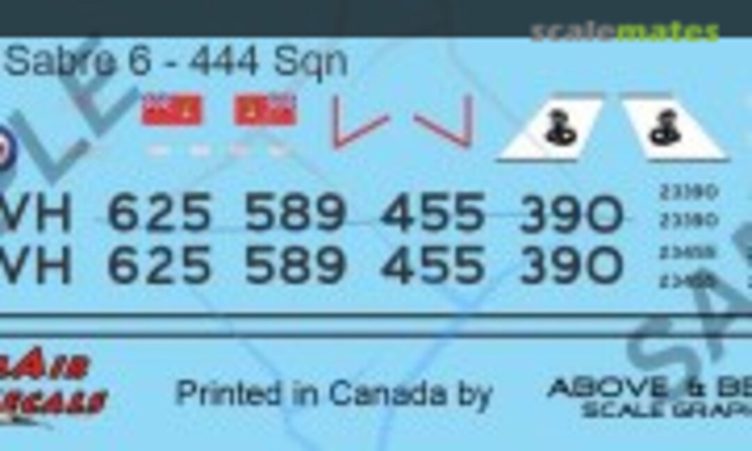 1:48 Canadair Sabre Mk. 6 (Above & Below Graphics 291) 291