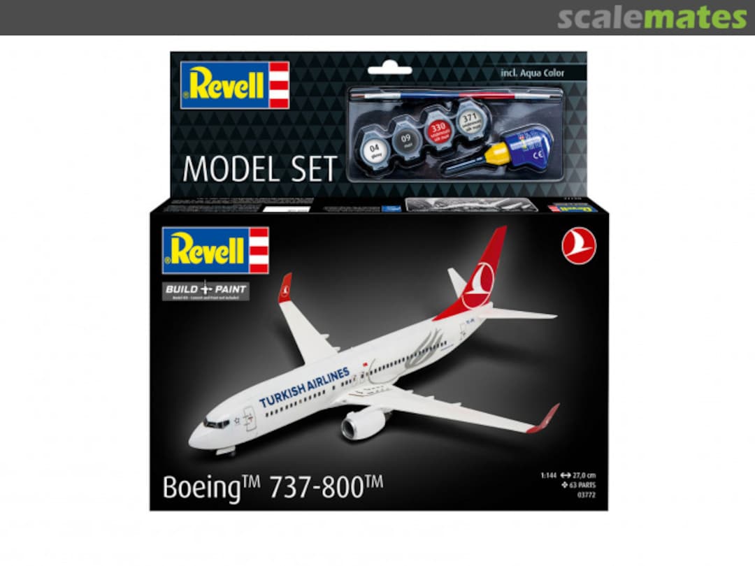 Boxart Model Set Boeing 737-800 Turkish Airlines 63772 Revell Boxart Model Set Boeing 737-800 Turkish Airlines 63772 Revell