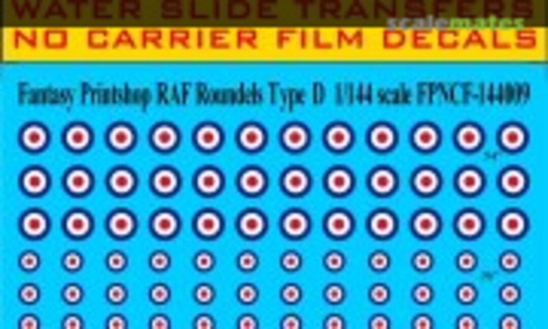 1:144 RAF TYPE D ROUNDEL + FIN FLASH (Fantasy Printshop FPNCF-144009) FPNCF-144009