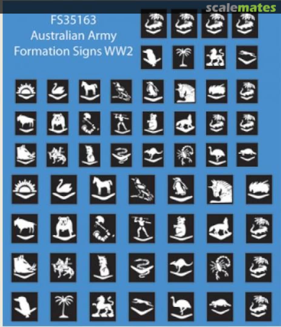 Boxart Australian Formation Signs WW2 FS35163 Firestorm Models Boxart Australian Formation Signs WW2 FS35163 Firestorm Models