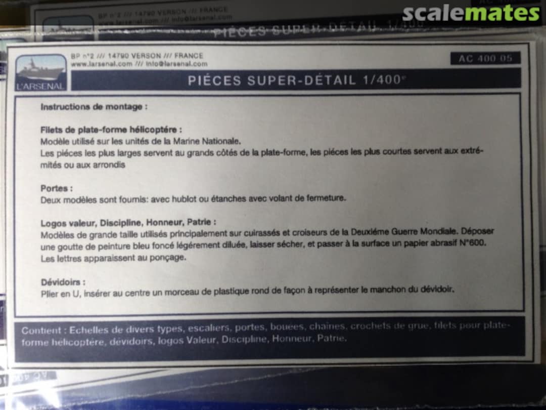 Boxart Pieces Super Detail AC 400 05 L'Arsenal Boxart Pieces Super Detail AC 400 05 L'Arsenal