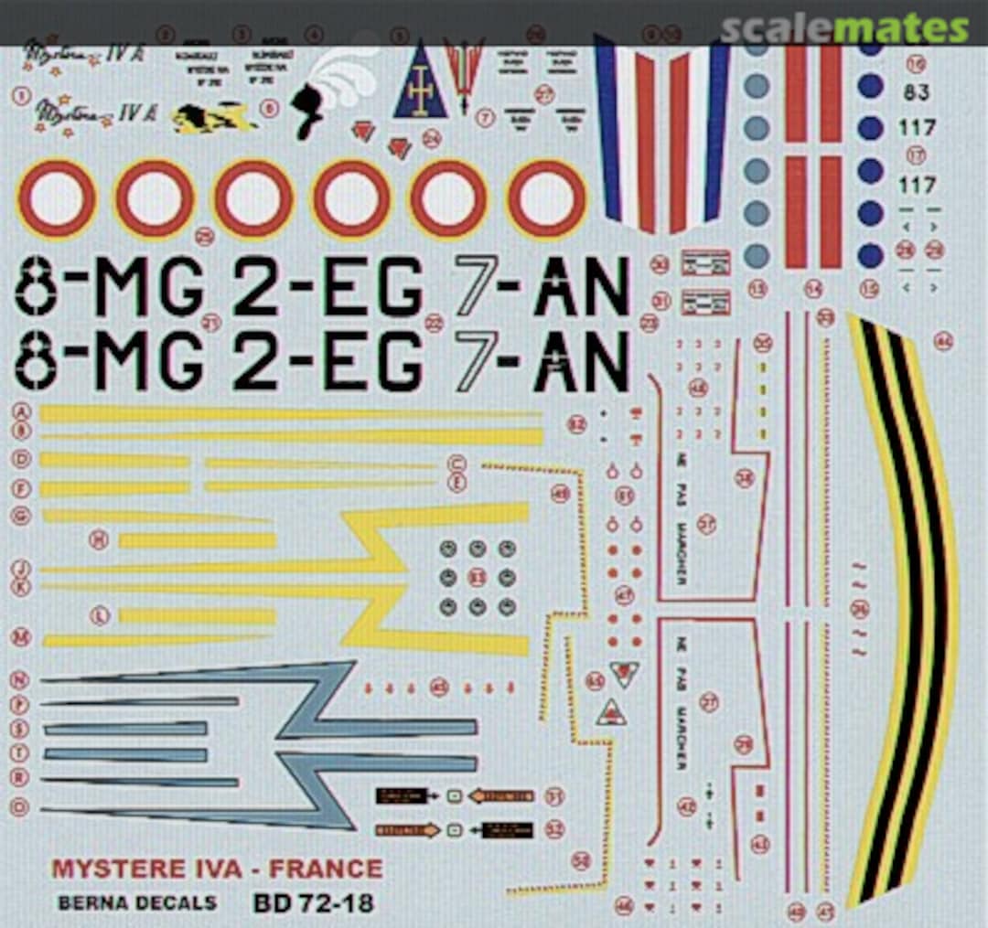 Boxart Dassault Mystere IV A BD 72-18 Berna Decals Boxart Dassault Mystere IV A BD 72-18 Berna Decals