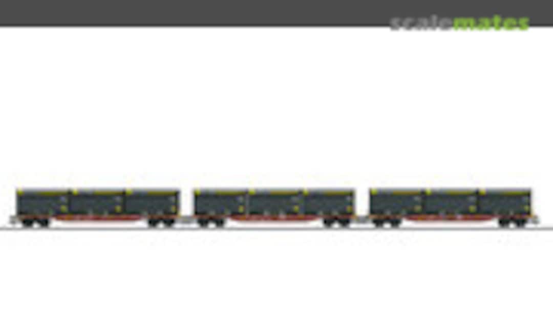 Three container wagons Sngss with WoodTainer XXL containers (Märklin 47091)
