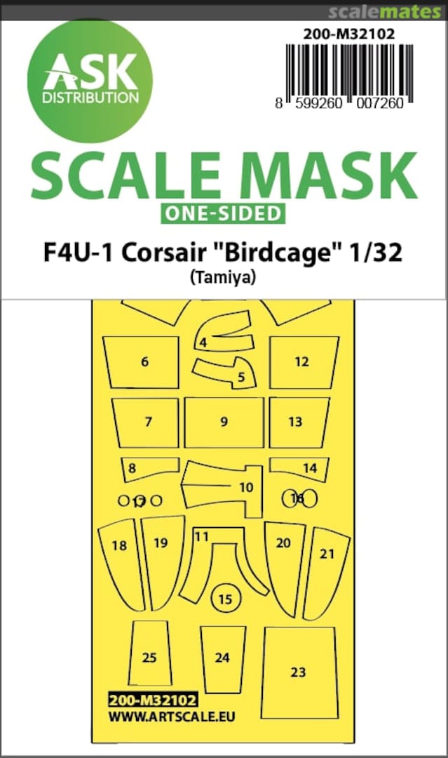 Boxart F4U-1 Corsair Birdcage masks 200-M32102 ASK Boxart F4U-1 Corsair Birdcage masks 200-M32102 ASK