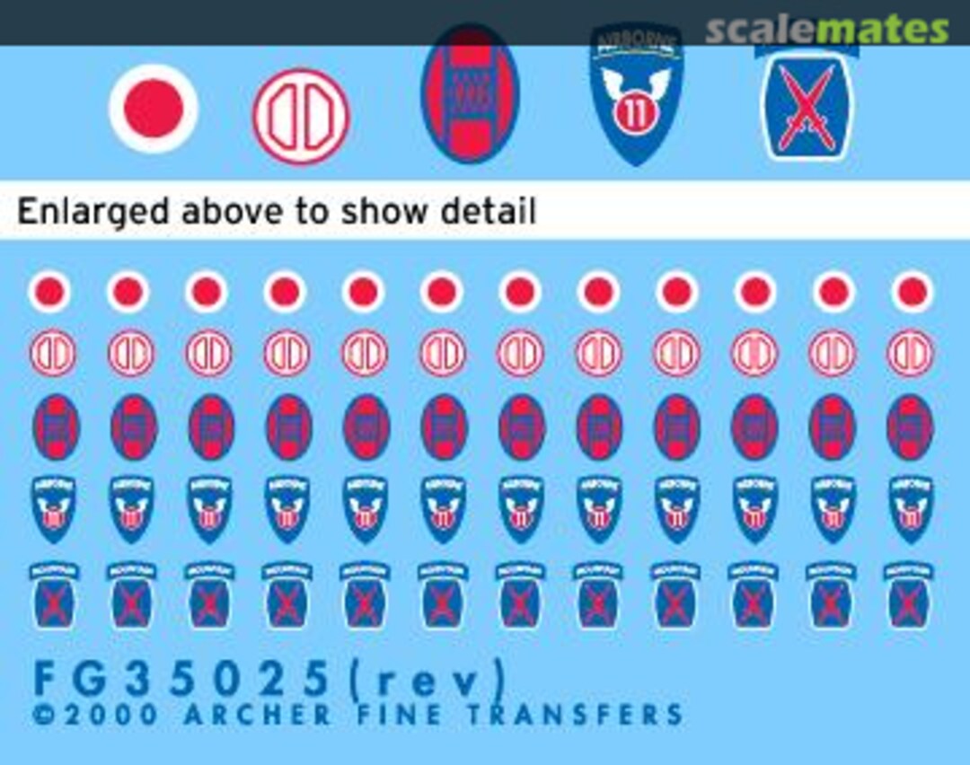 Boxart U.S. 10th, 30th, 31st, and 37th Infantry Division and 11th Airborne uniform patches FG35025 Archer Boxart U.S. 10th, 30th, 31st, and 37th Infantry Division and 11th Airborne uniform patches FG35025 Archer