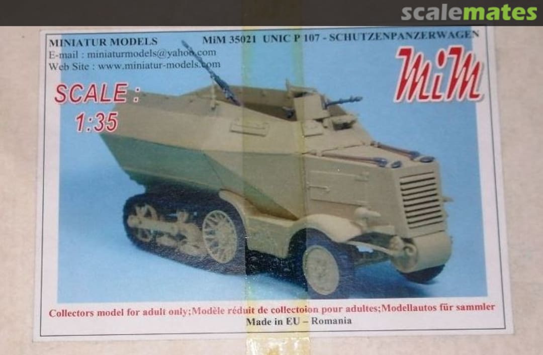 Boxart UNIC P107 Schutzenpanzerwagen 35021 Miniatur Models Boxart UNIC P107 Schutzenpanzerwagen 35021 Miniatur Models