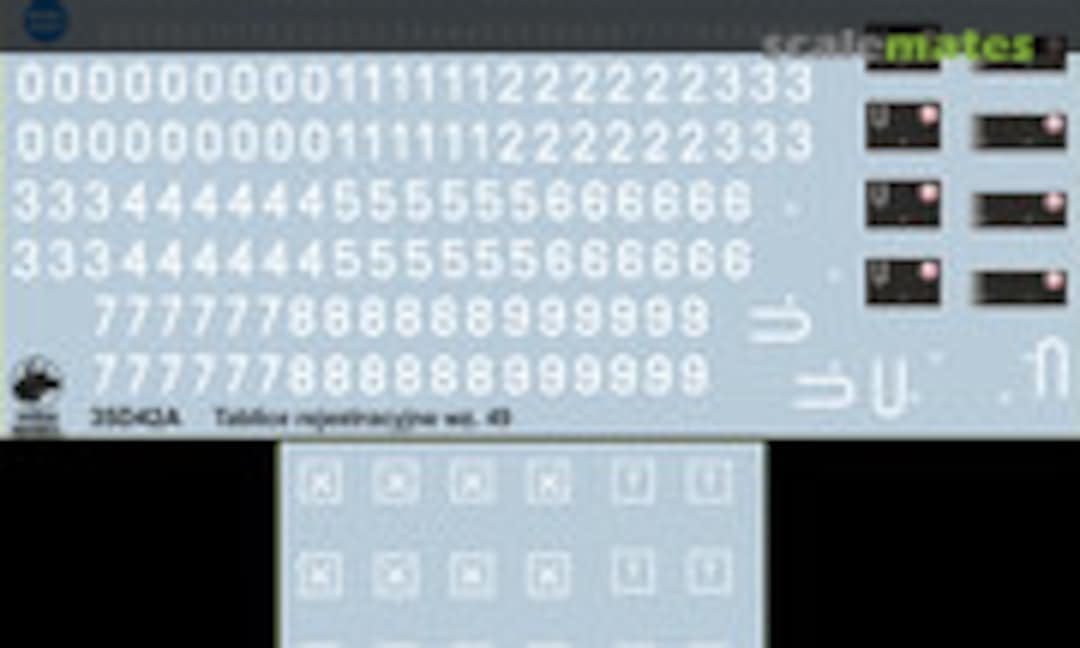 1:35 Polish Army Vehicles - Registration Numbers 1946 Pattern & Stencils (ToRo Model 35D42) 35D42