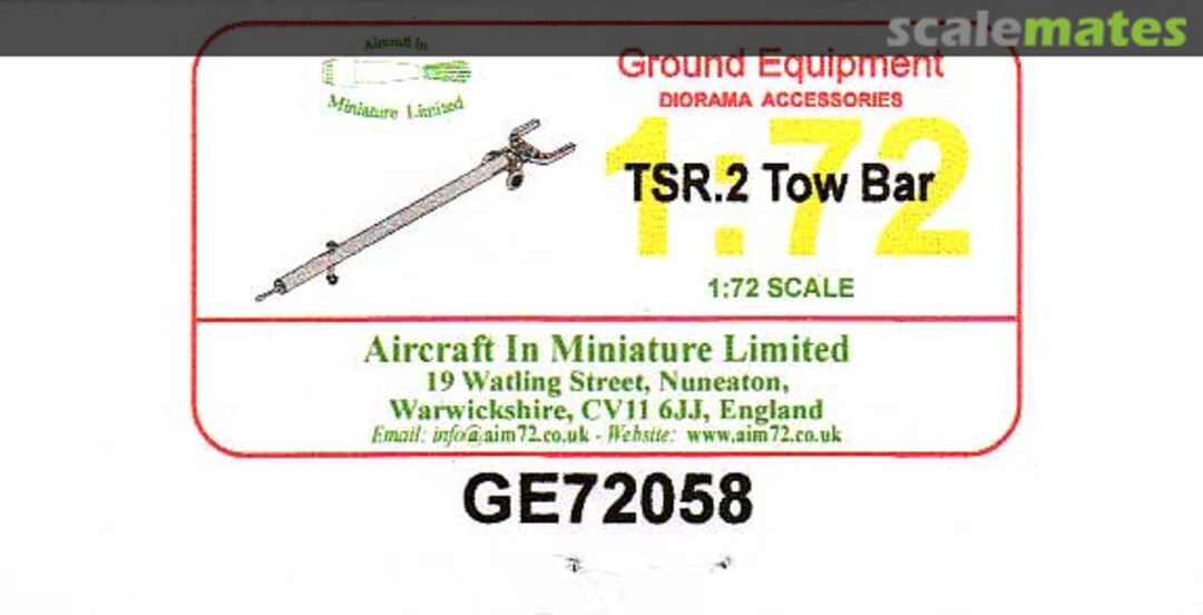 Boxart TSR.2 Towbar GE72058 Aircraft In Miniature Ltd Boxart TSR.2 Towbar GE72058 Aircraft In Miniature Ltd