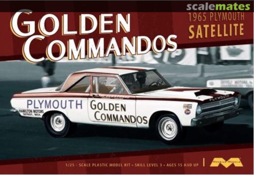 Boxart Golden Commandos 1965 Plymouth Satellite Drag Car (Ltd Run) 1231 Moebius Models Boxart Golden Commandos 1965 Plymouth Satellite Drag Car (Ltd Run) 1231 Moebius Models