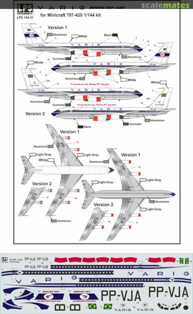Boxart VARIG delivery colors Boeing 707-441 LPS144-31 LPS Hobby Boxart VARIG delivery colors Boeing 707-441 LPS144-31 LPS Hobby