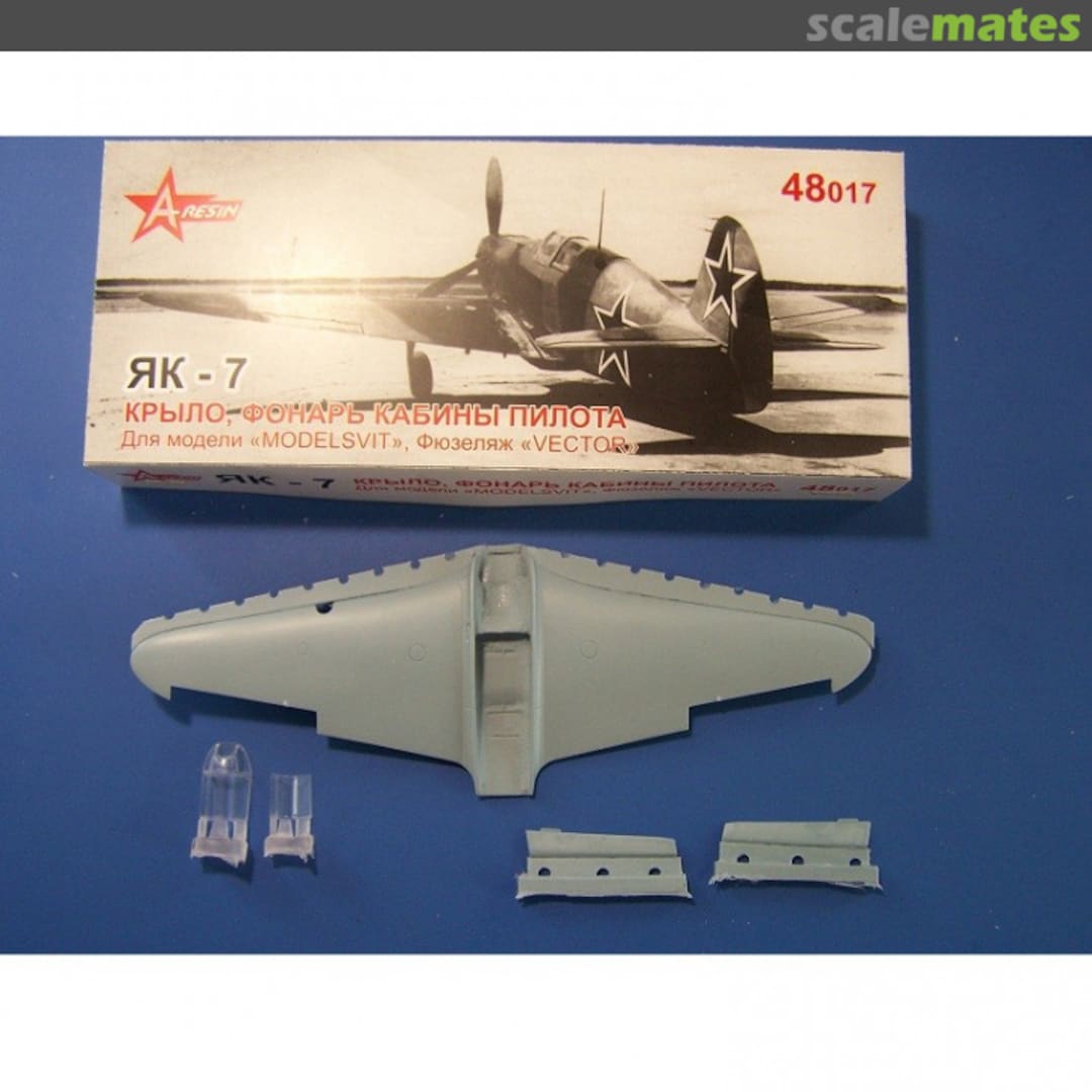 Boxart Yak-7 Wing and canopy 48017 A-Resin
