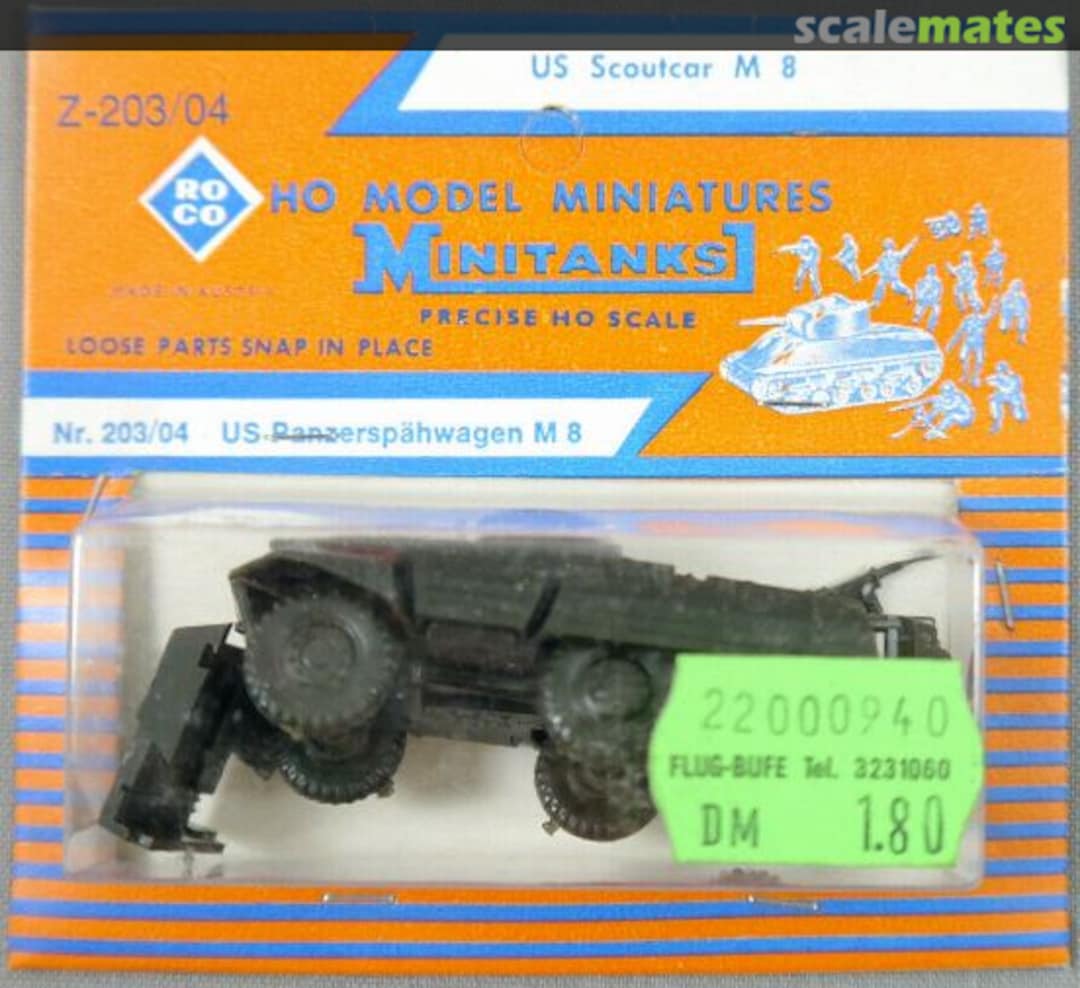 Boxart US Scout Car M8 Z-203/04 Roco Minitanks Boxart US Scout Car M8 Z-203/04 Roco Minitanks