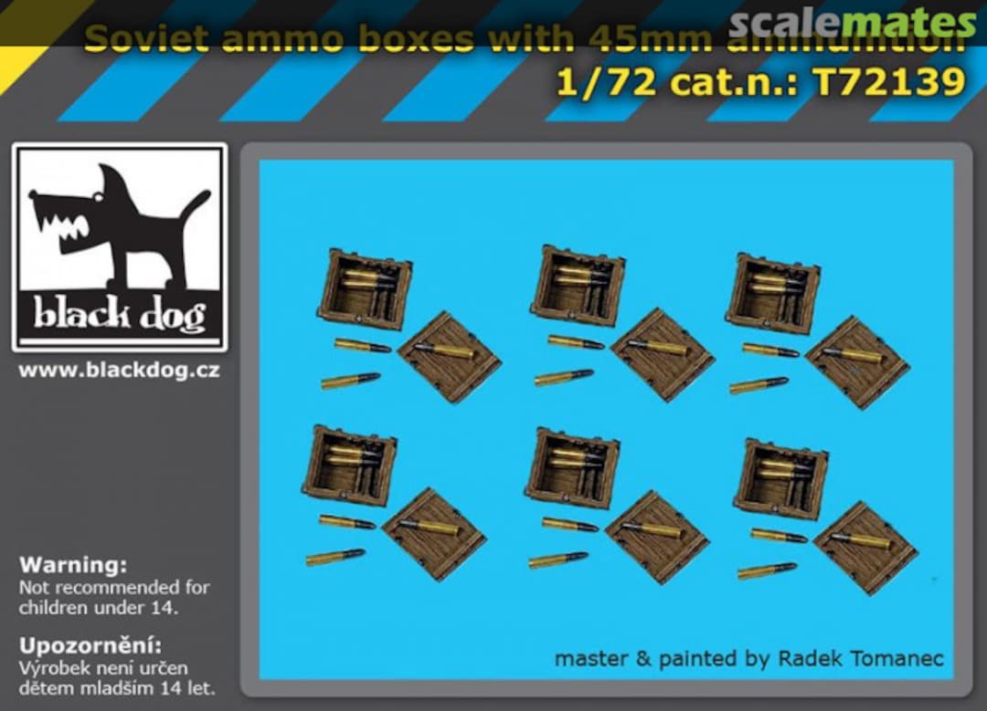 Boxart Soviet ammo boxes with 45 mm ammunition T72139 Black Dog