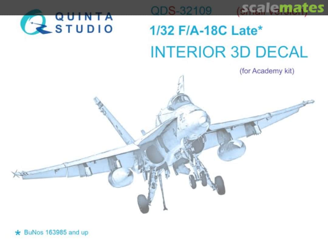 Boxart F/A-18C Late interior 3D decals (small version) QDS-32109 Quinta Studio Boxart F/A-18C Late interior 3D decals (small version) QDS-32109 Quinta Studio