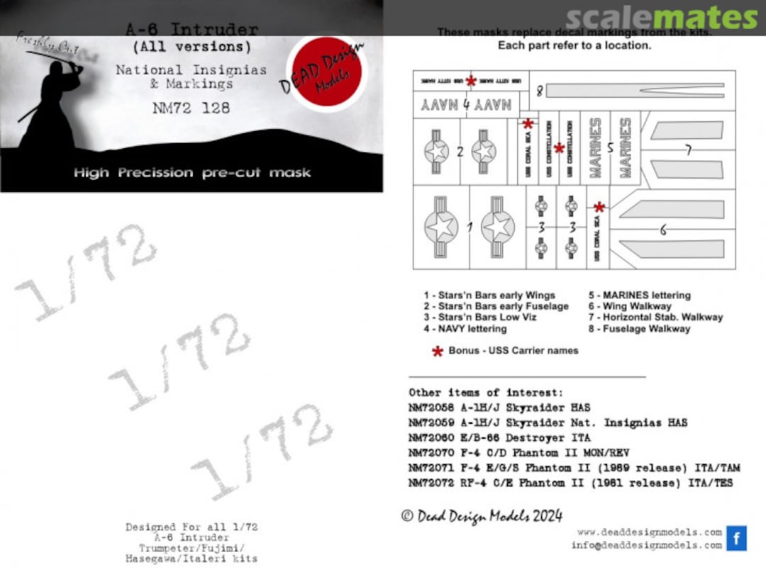 Boxart Grumman A-6 Intruder - National Insignias & Markings NM72128 DEAD Design Models Boxart Grumman A-6 Intruder - National Insignias & Markings NM72128 DEAD Design Models
