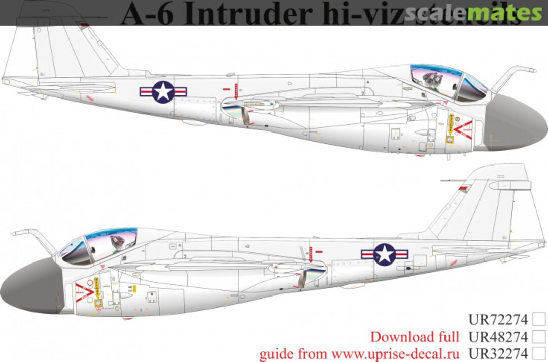 Boxart A-6 Intruder Hi-Viz stencils with insignia UR72274 UpRise Decal Boxart A-6 Intruder Hi-Viz stencils with insignia UR72274 UpRise Decal