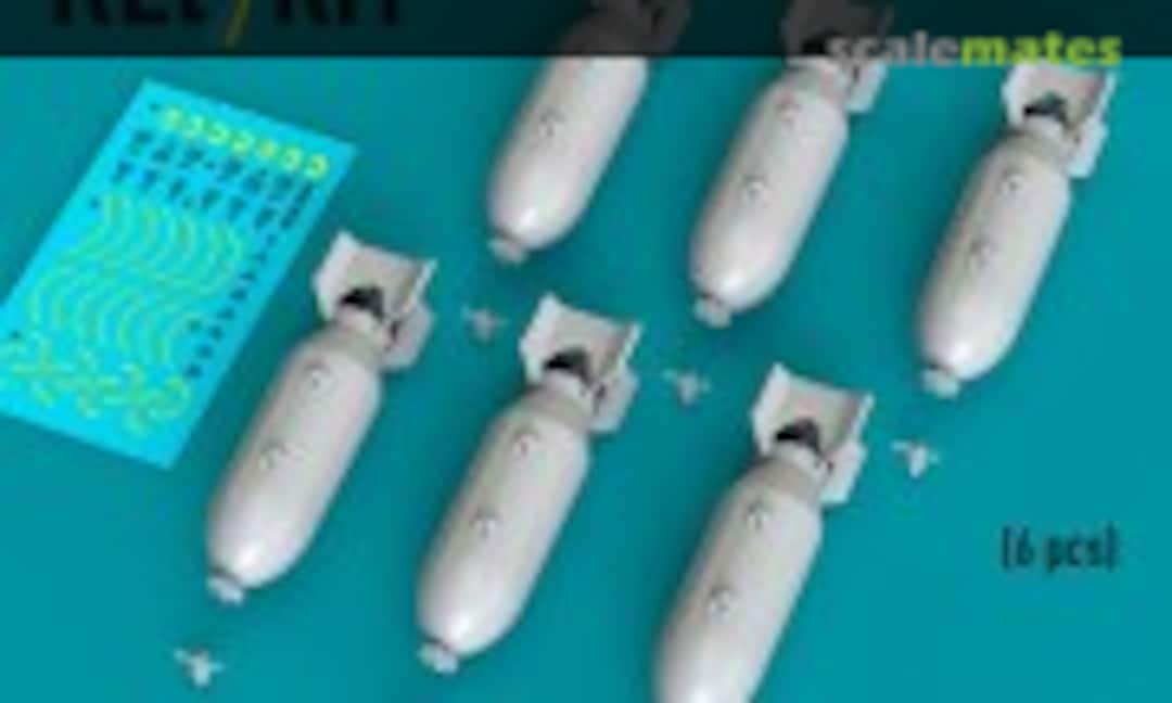 1:48 AN-M64 bombs (500 lbs) for all USAF & RAF of WW2 & Korean War (6 pcs) (3D Printed) (ResKit RS48-0545) RS48-0545