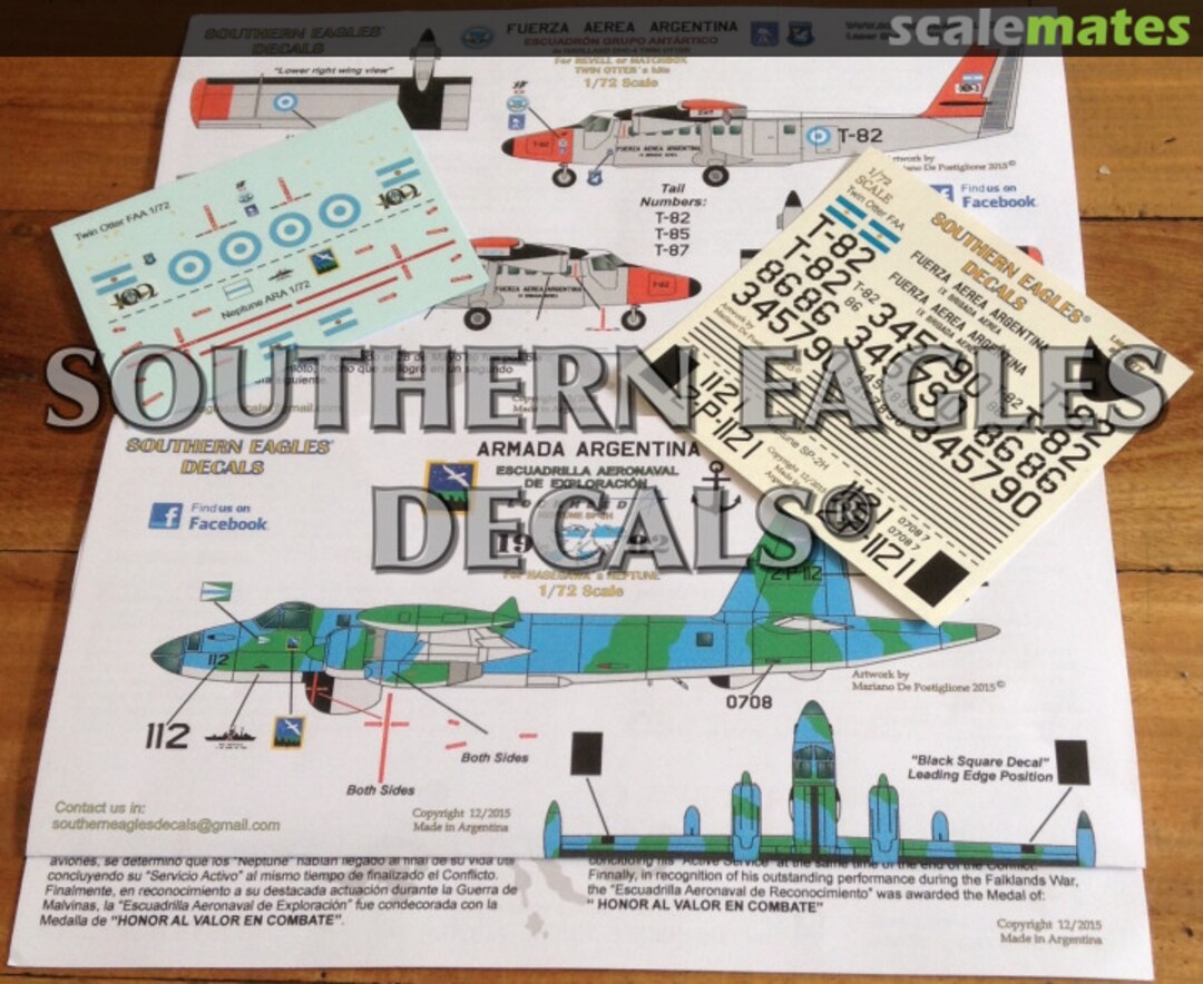 Boxart Lockheed SP-2H Neptune Armada Argentina & DHC-6 Twin Otter 077 Southern Eagles Decals Boxart Lockheed SP-2H Neptune Armada Argentina & DHC-6 Twin Otter 077 Southern Eagles Decals