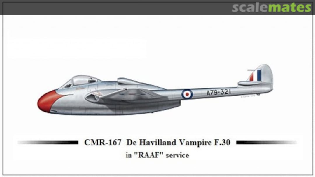 Boxart de Havilland Vampire F.30 CMR167 CMR Boxart de Havilland Vampire F.30 CMR167 CMR
