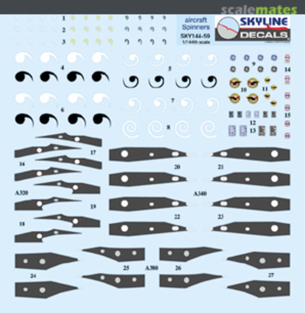 Boxart Aircraft Engine Spinners, Manufacturers logos & pylon markings SKY144-59 Skyline Decals Boxart Aircraft Engine Spinners, Manufacturers logos & pylon markings SKY144-59 Skyline Decals