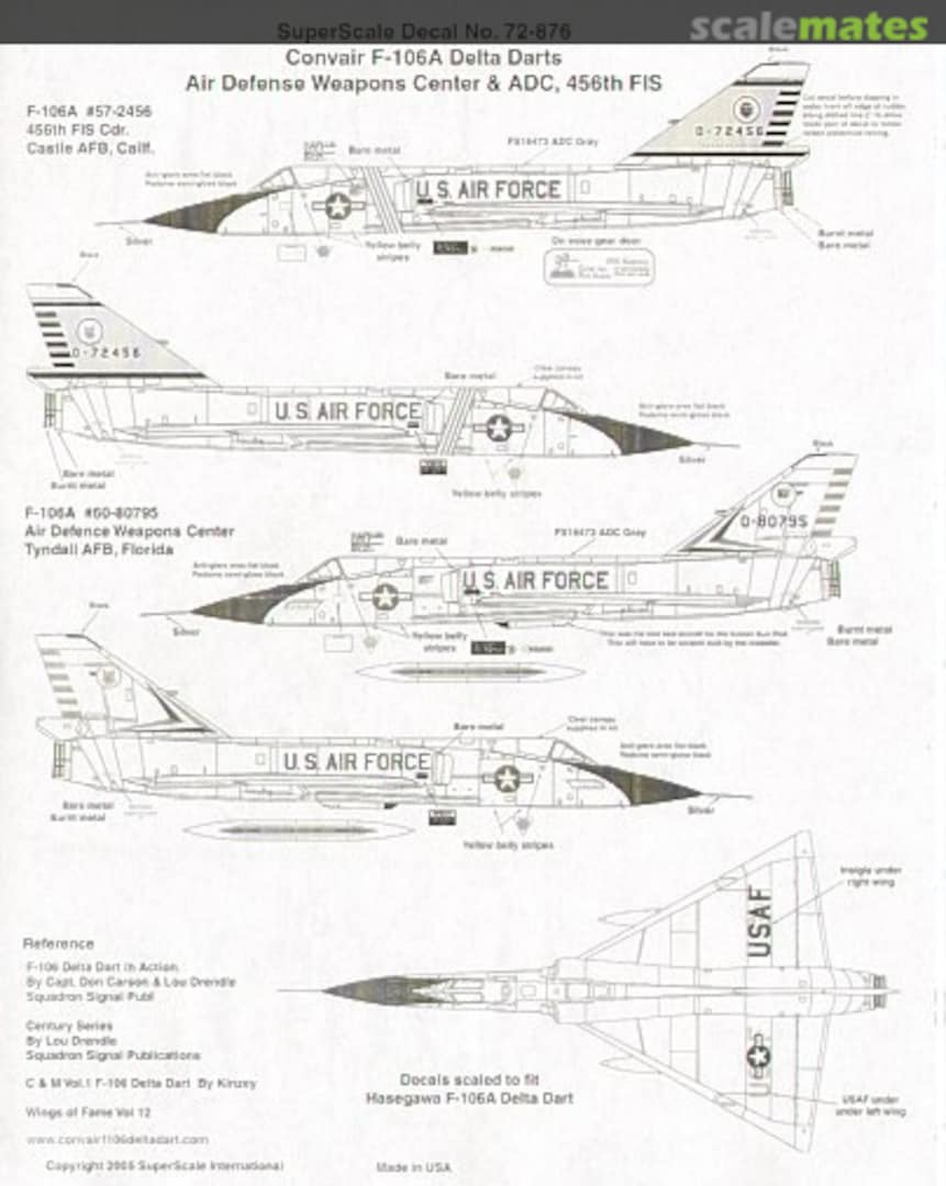 Contents F-106A Delta Dart 72-876 SuperScale International Contents F-106A Delta Dart 72-876 SuperScale International