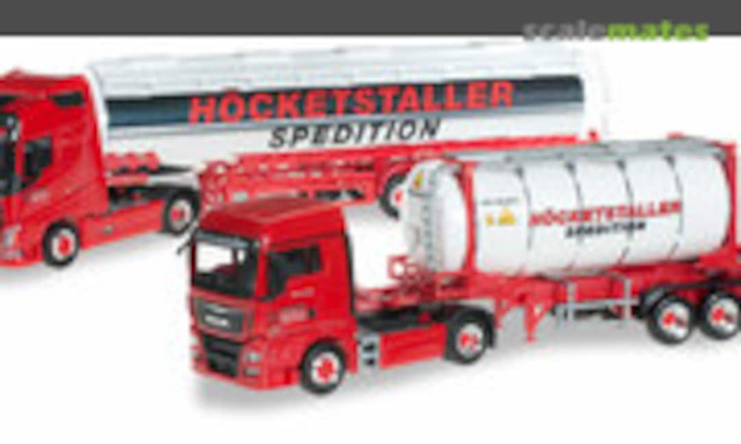 MAN TGX XLX Tankcontainer-Sattelzug / Volvo FH 13 Jumbotank-Sattelzug &quot;Höcketstaller&quot; (Herpa 919241)