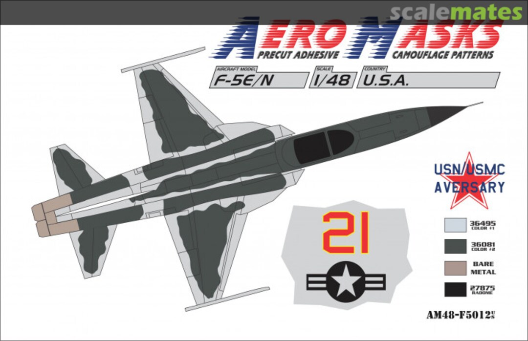Boxart F-5E/N USA USN/USMC Aversary 21Red AM48-F5012 AeroMasks Boxart F-5E/N USA USN/USMC Aversary 21Red AM48-F5012 AeroMasks