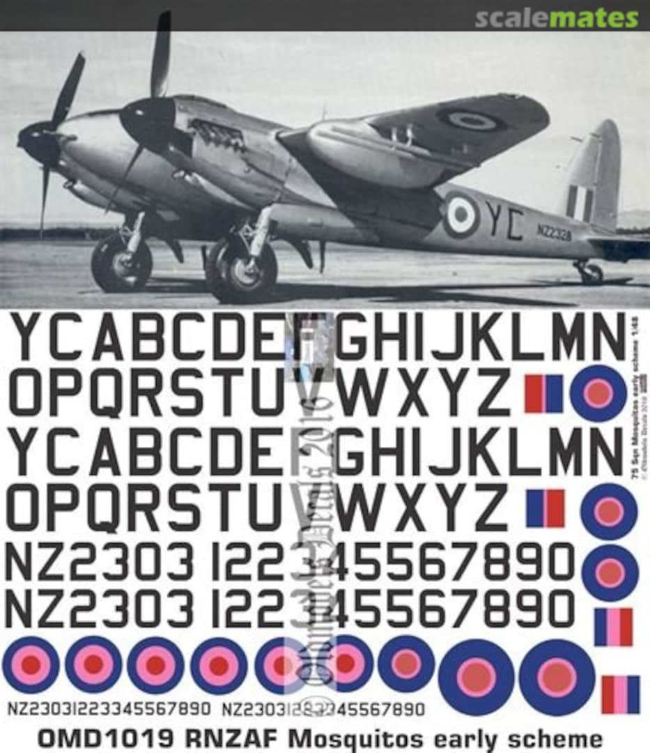 Boxart RNZAF Mosquitos early scheme OMD1019 Oldmodels Decals Boxart RNZAF Mosquitos early scheme OMD1019 Oldmodels Decals