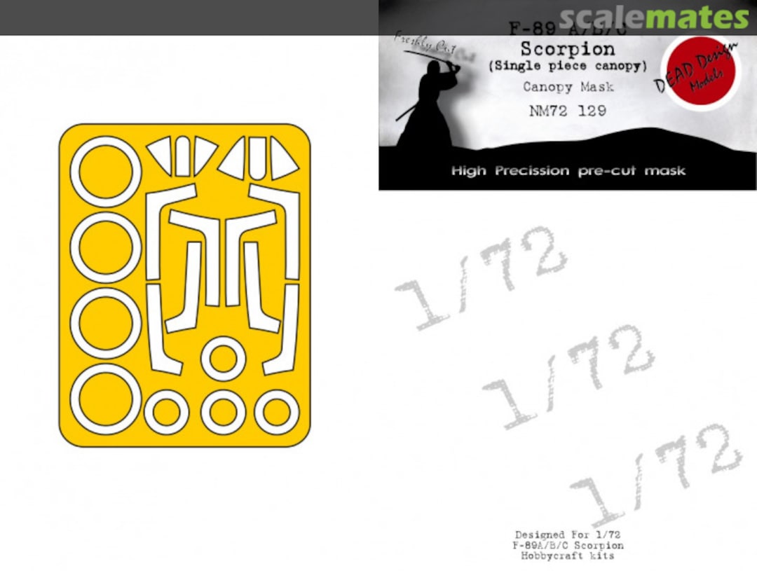 Boxart Northrop F-89 A/B/C - Canopy Mask NM72129 DEAD Design Models Boxart Northrop F-89 A/B/C - Canopy Mask NM72129 DEAD Design Models