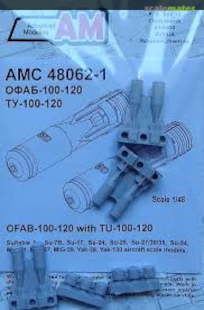 Boxart OFAB-100-120 TU-100-120 High-Explosive/Fragmentation 100kg Bombs w/Brake System AMC 48062-1 Advanced Modeling Boxart OFAB-100-120 TU-100-120 High-Explosive/Fragmentation 100kg Bombs w/Brake System AMC 48062-1 Advanced Modeling