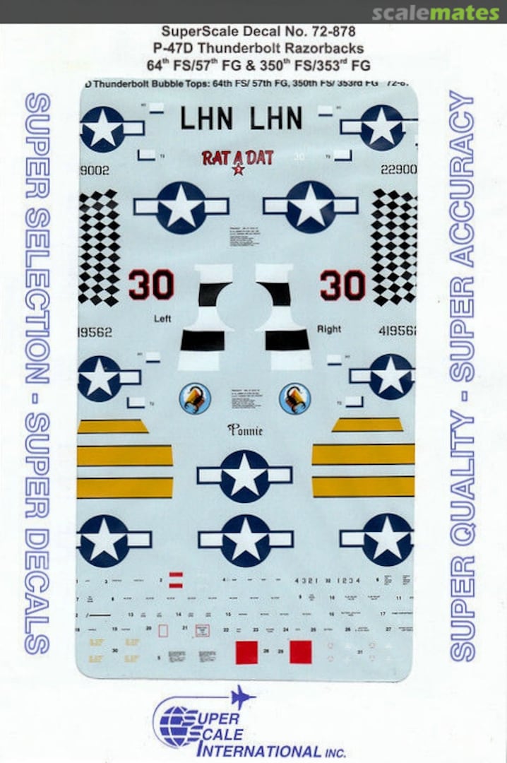 Boxart P-47D Thunderbolt Razorbacks 72-878 SuperScale International Boxart P-47D Thunderbolt Razorbacks 72-878 SuperScale International