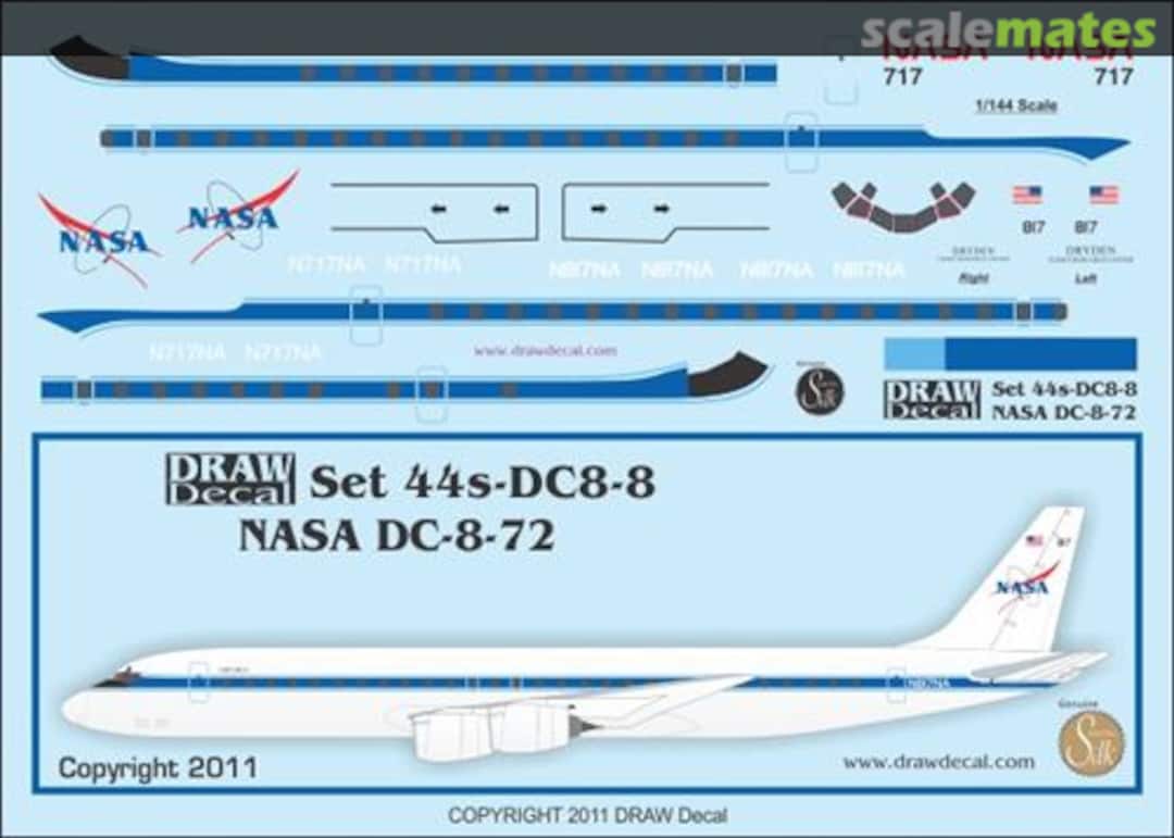 Boxart McDonnell Douglas DC-8-72 NASA N717NA 44s-DC8-8 Draw Decal Boxart McDonnell Douglas DC-8-72 NASA N717NA 44s-DC8-8 Draw Decal