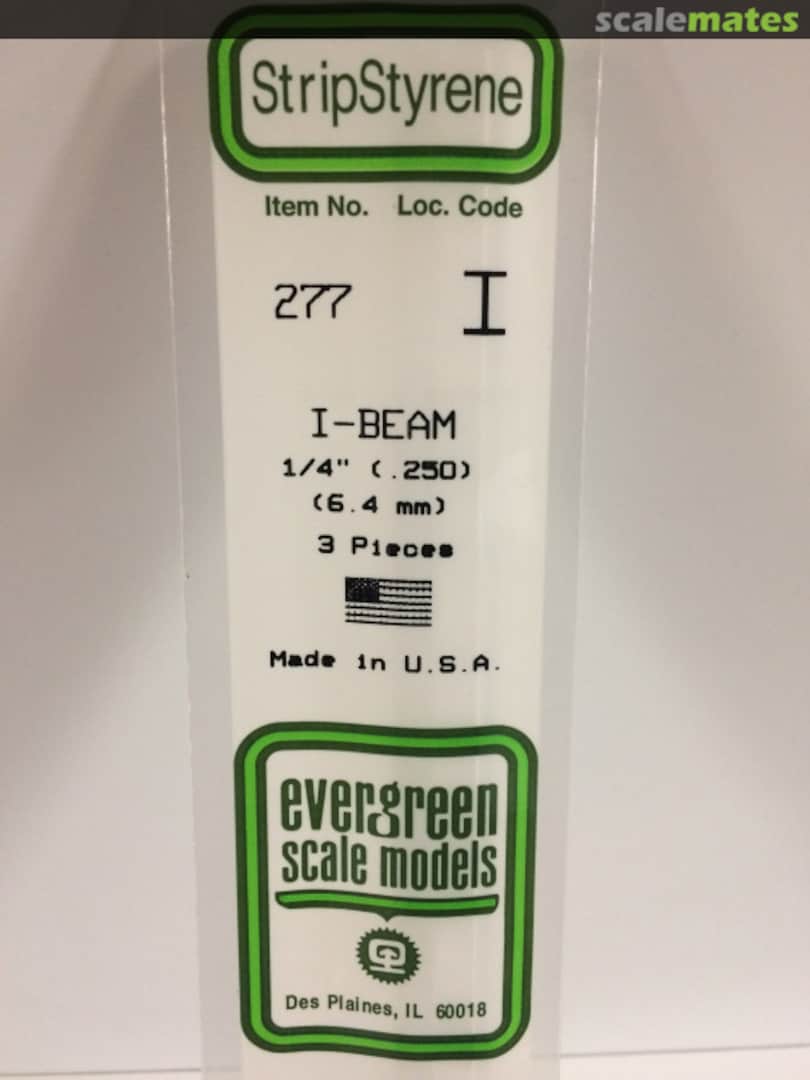 Boxart 1/4" (0.250") Opaque White Polystyrene I-Beam 277 Evergreen Scale Models Boxart 1/4" (0.250") Opaque White Polystyrene I-Beam 277 Evergreen Scale Models