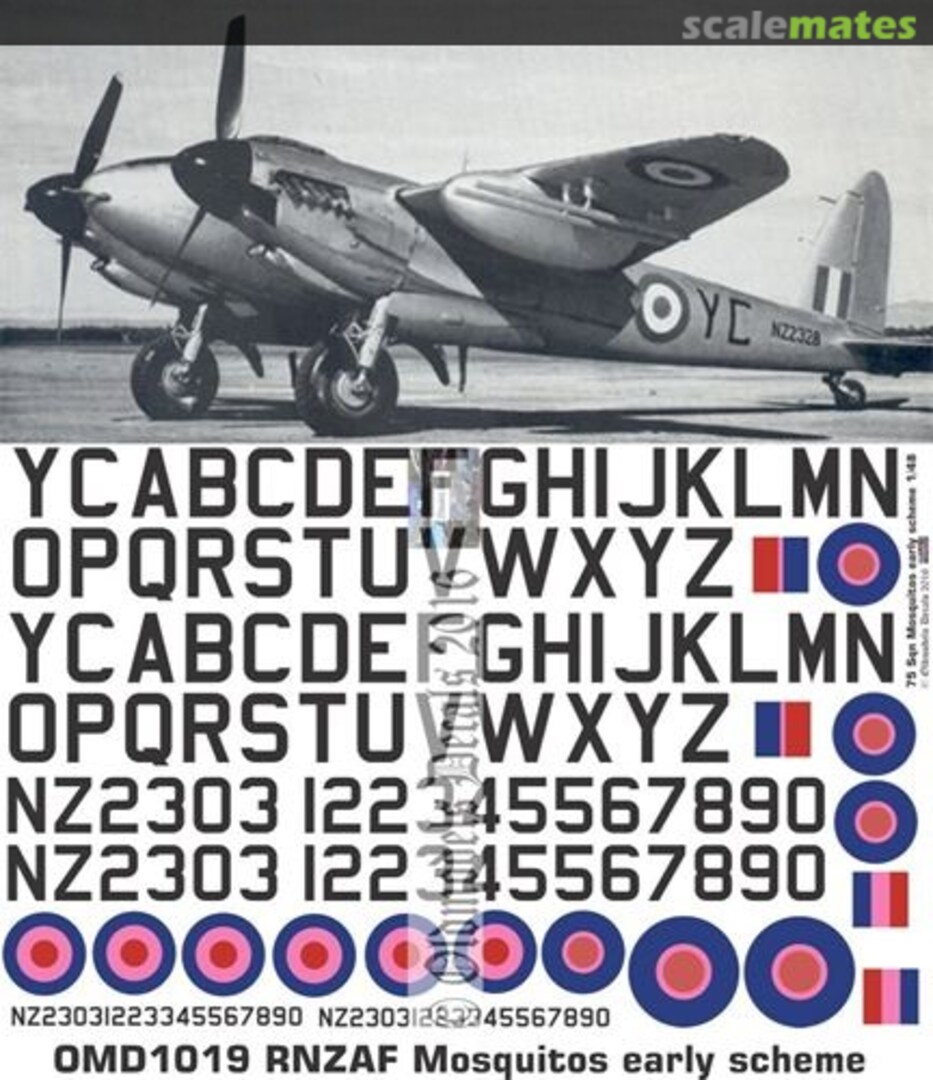 Boxart RNZAF Mosquitos early scheme OMD1020 Oldmodels Decals Boxart RNZAF Mosquitos early scheme OMD1020 Oldmodels Decals