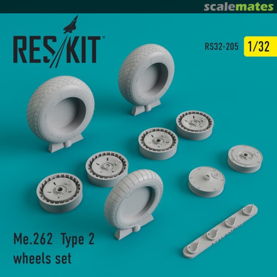 Boxart Messerschmitt Me 262 Type 2 wheels set RS32-0205 ResKit