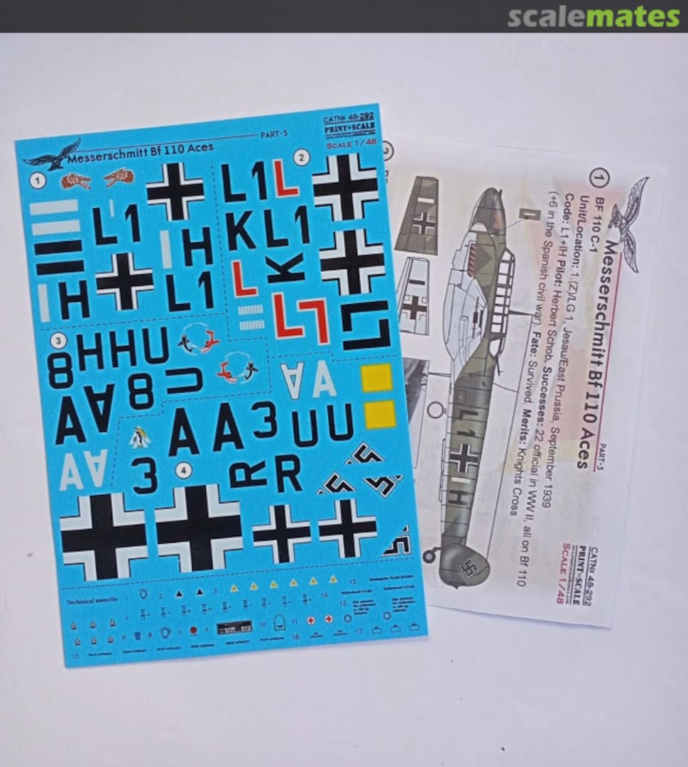 Boxart Messerschmitt Bf 110 Aces 48-292 Print Scale Boxart Messerschmitt Bf 110 Aces 48-292 Print Scale
