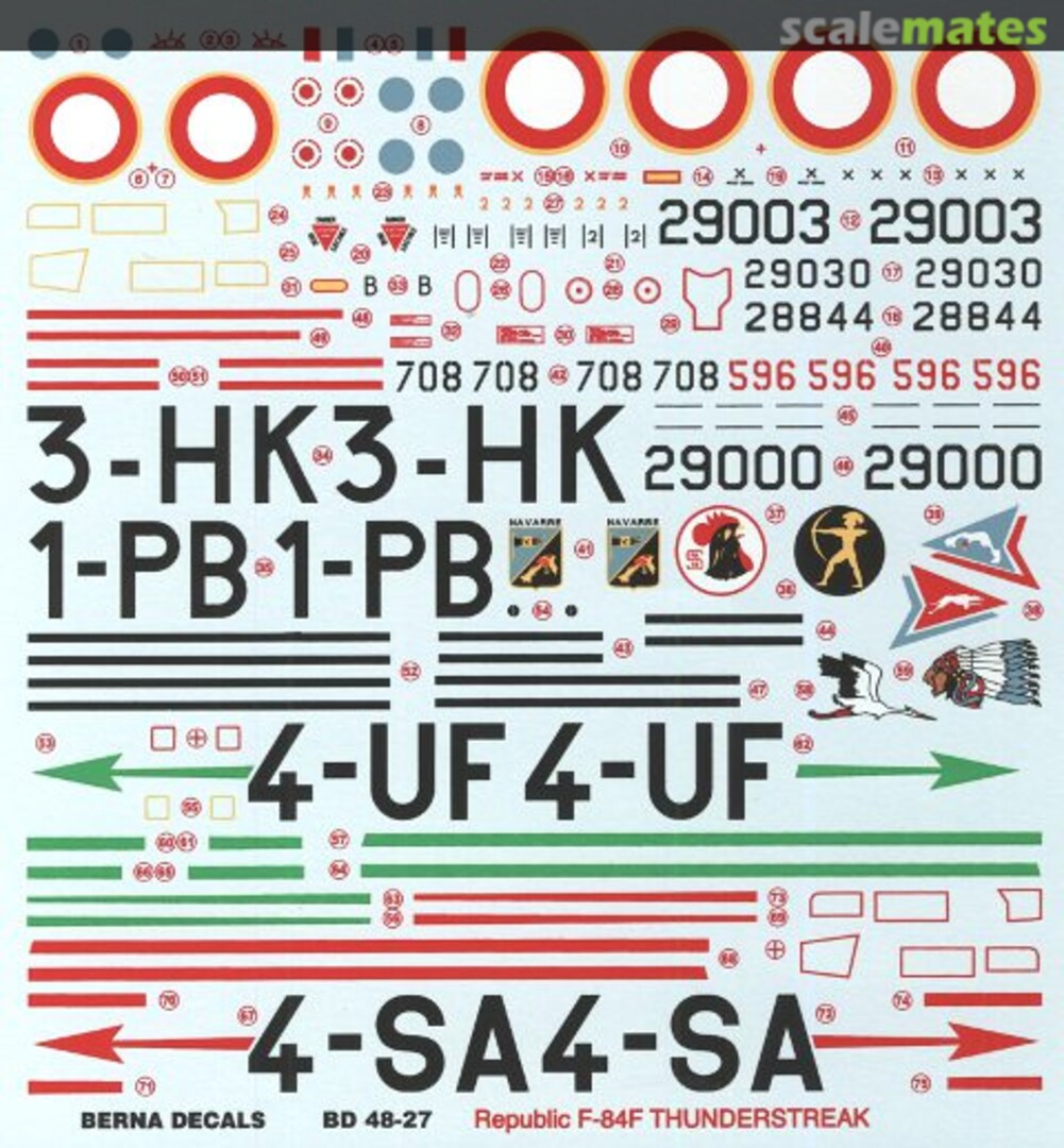 Boxart F-84F Thunderstreak BD 48-27 Berna Decals Boxart F-84F Thunderstreak BD 48-27 Berna Decals