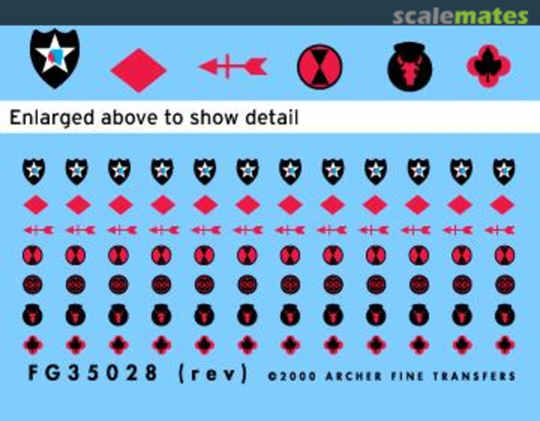 Boxart U.S. 2nd, 5th, 7th, 27th, 32nd, 34th, and 43rd Infantry Division uniform patches FG35028 Archer Boxart U.S. 2nd, 5th, 7th, 27th, 32nd, 34th, and 43rd Infantry Division uniform patches FG35028 Archer