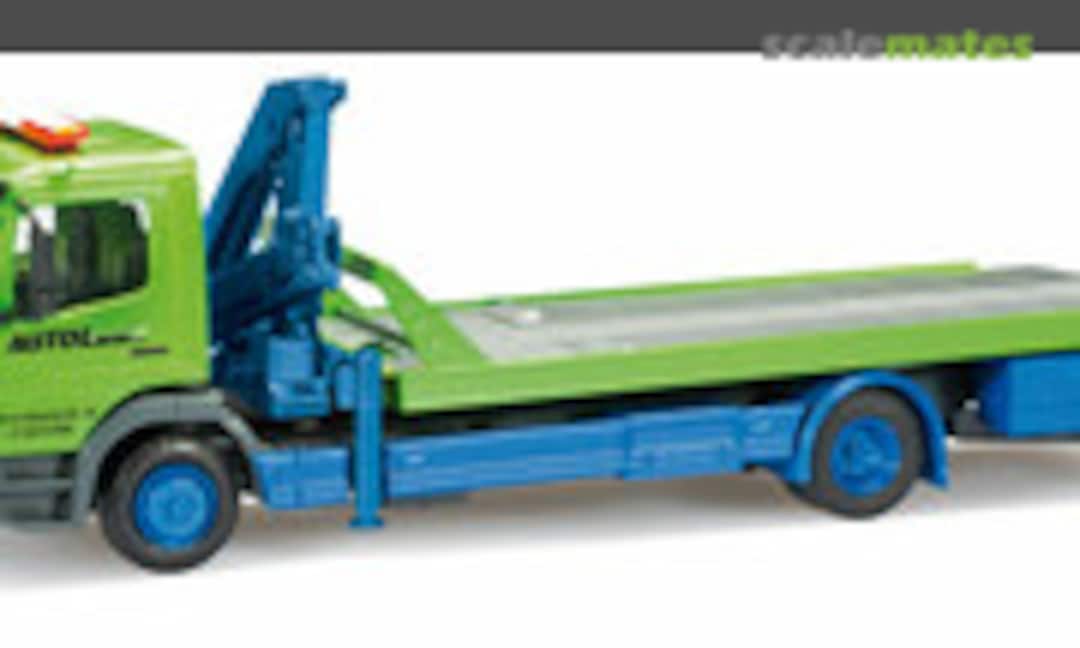 Mercedes-Benz Atego Plateau-Abschleppfahrzeug mit Kran &quot;Autologistik Leipzig&quot; (Herpa 302500)