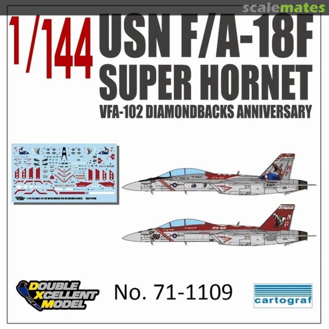 Boxart F-18F Super Hornet VFA-102 Diamondbacks Anniversary 71-1109 Double Xcellent Model