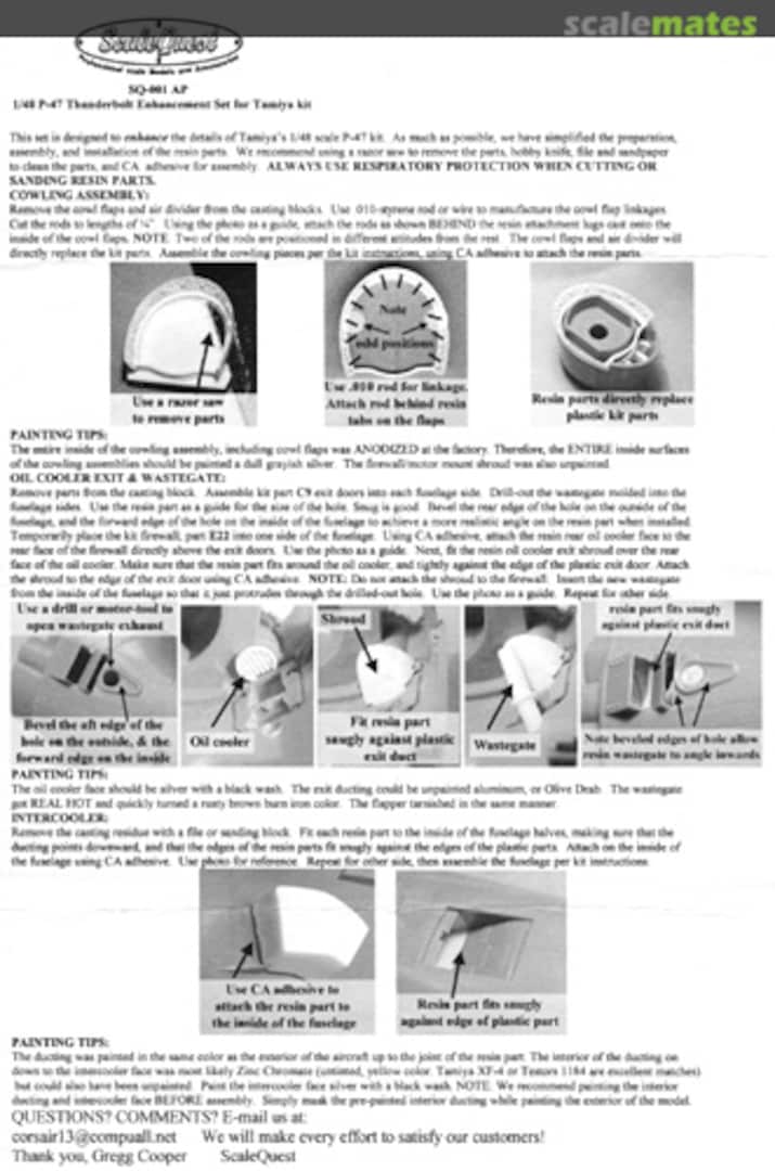 Boxart P-47 Thunderbolt Enhancement Set SQ-001 AP ScaleQuest Boxart P-47 Thunderbolt Enhancement Set SQ-001 AP ScaleQuest