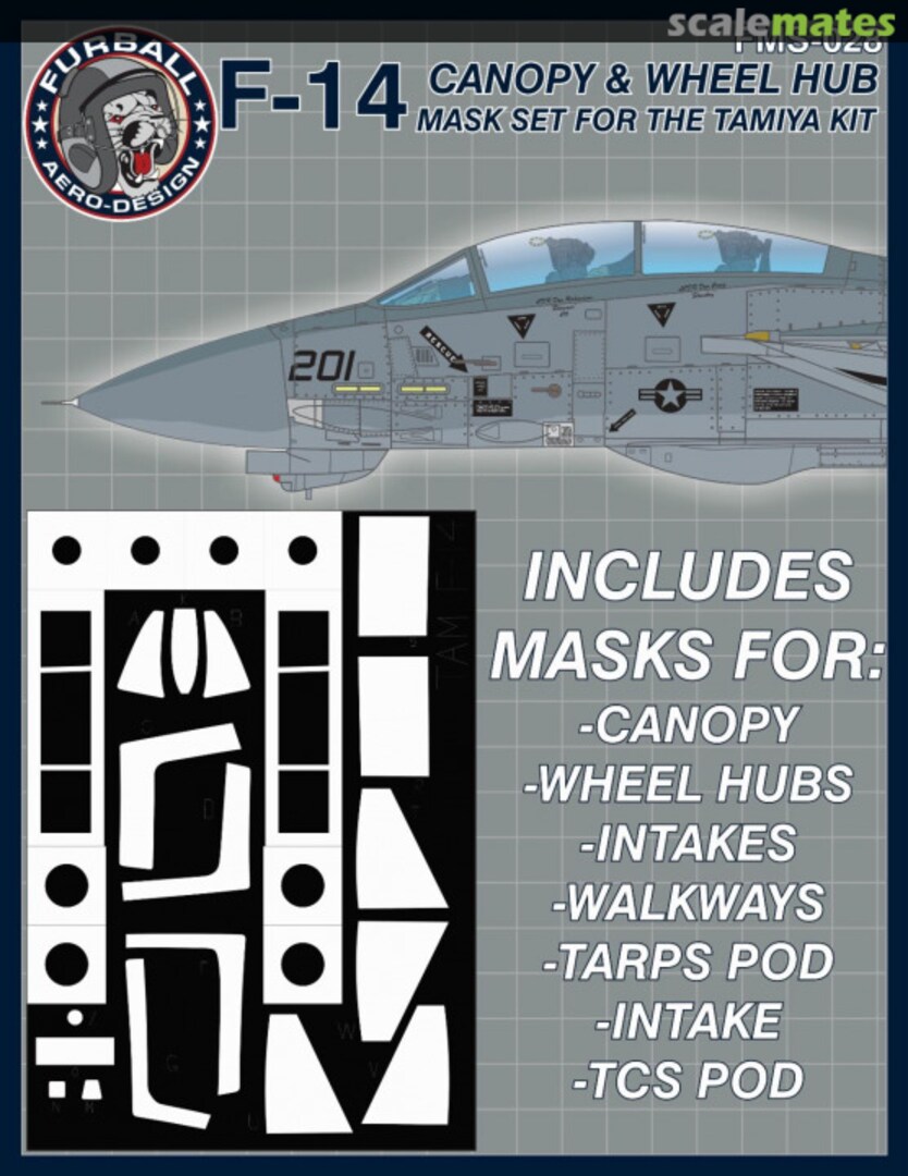 Boxart F-14 Canopy and Wheel Hub Mask Set FMS-028 Furball Aero-Design Boxart F-14 Canopy and Wheel Hub Mask Set FMS-028 Furball Aero-Design