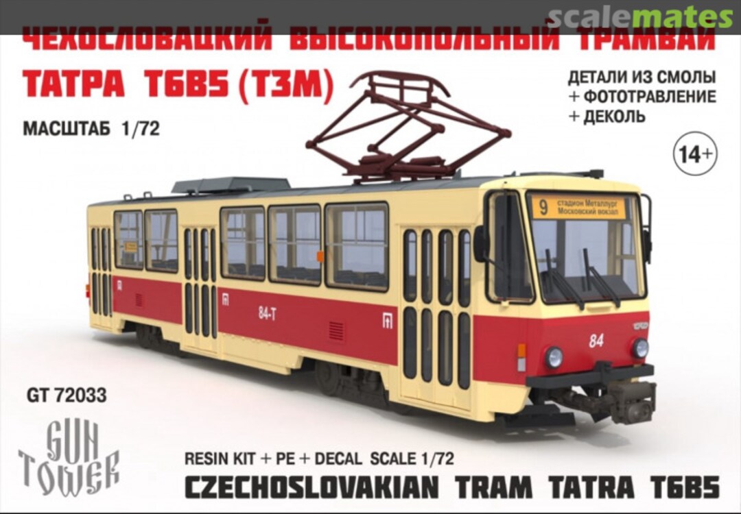 Boxart Czechoslovakian Tram Tatra-T6B5 GT 72033 Guntower Models Boxart Czechoslovakian Tram Tatra-T6B5 GT 72033 Guntower Models