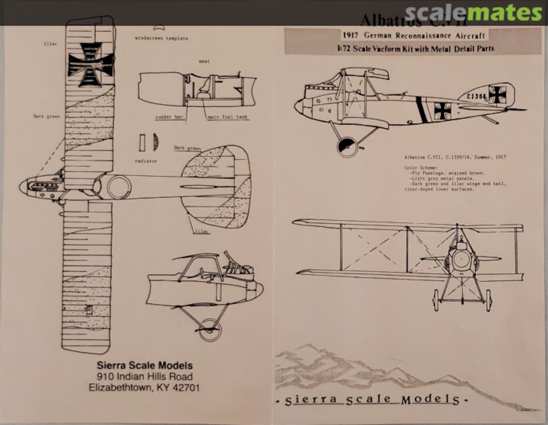 Boxart Albatros C.VII 72-07 Sierra Scale Models