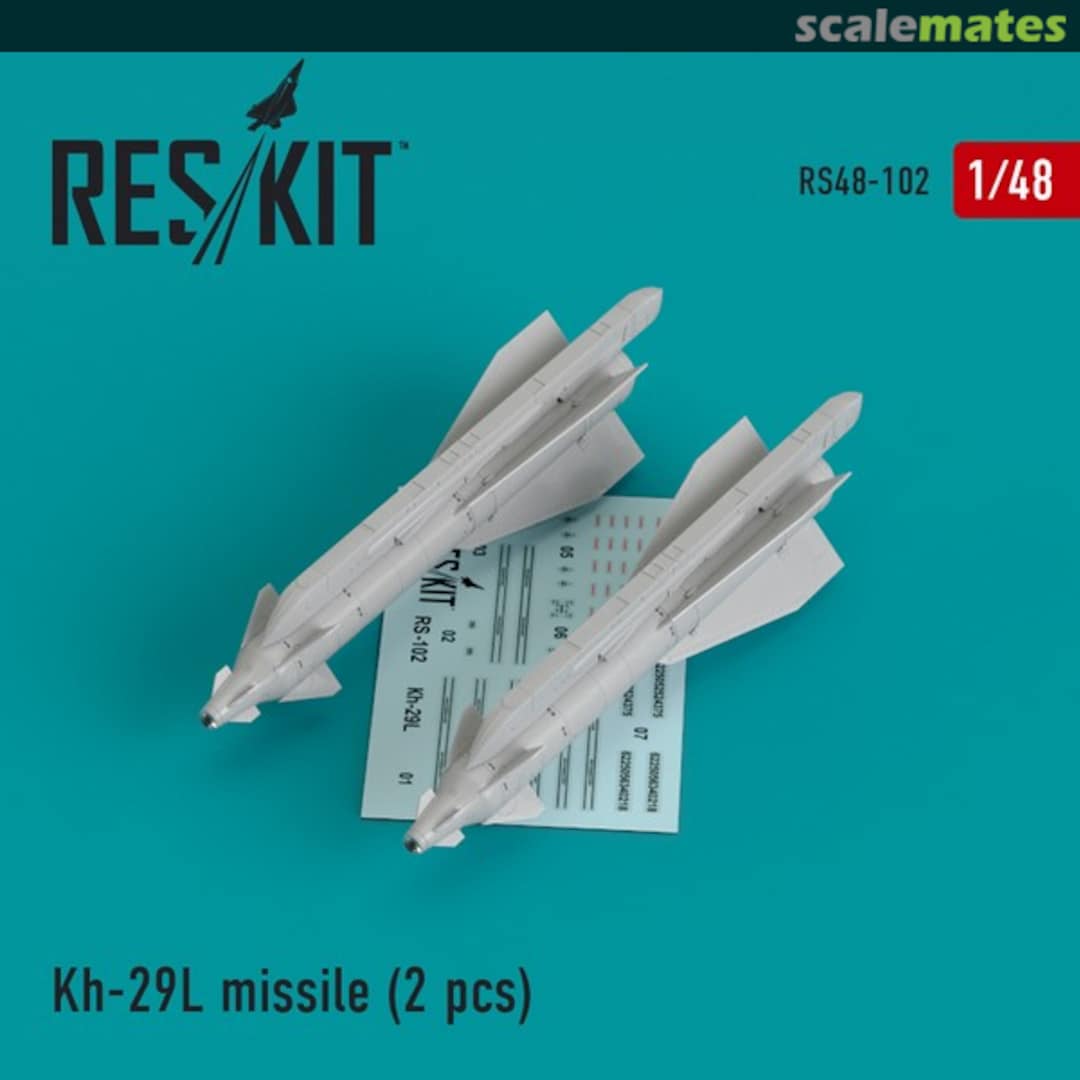 Boxart Kh-29L (AS-14A Kedge) missile for Su-17/24/25/30/34/39, MiG-27, Yak-130, Mirage F1 (2 pcs) RS48-0102 ResKit