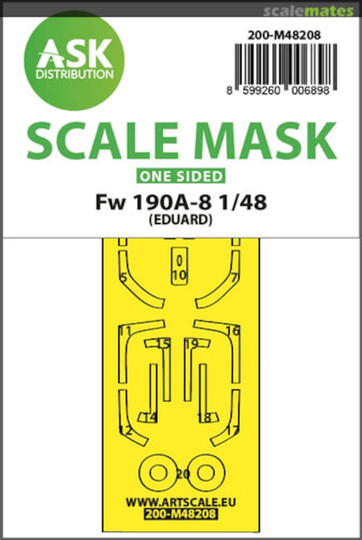 Boxart Fw 190A-8 one-sided express fit mask 200-M48208 ASK